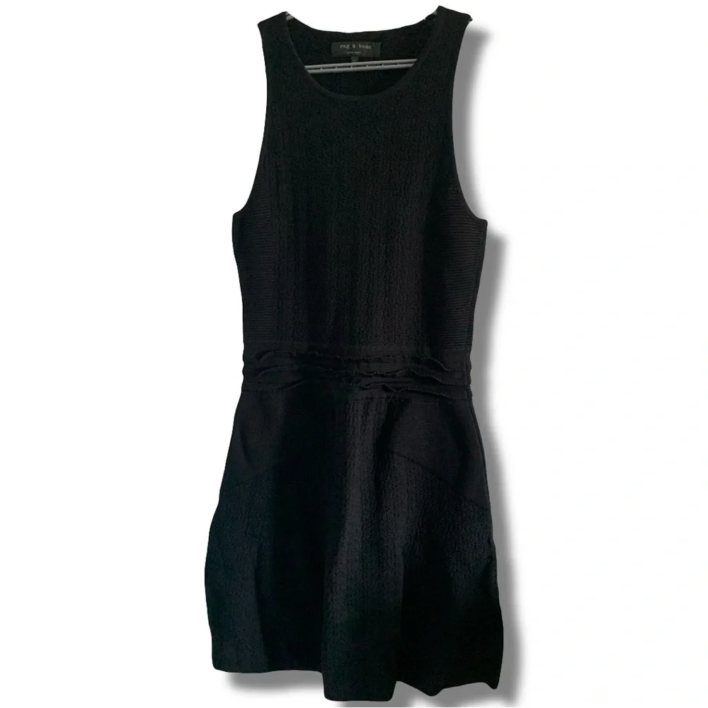 rag & bone Alyssa Black Knit A Line Midi Dress Medium - Picture 1 of 5